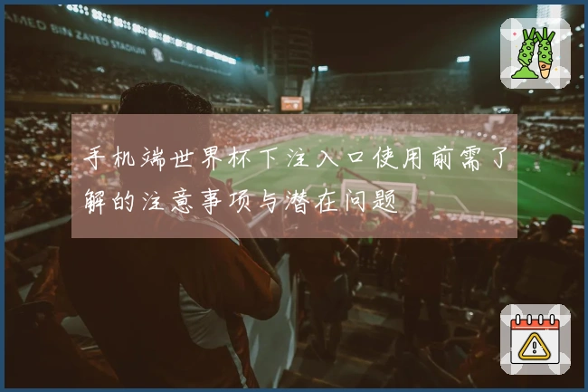 手机端世界杯下注入口使用前需了解的注意事项与潜在问题